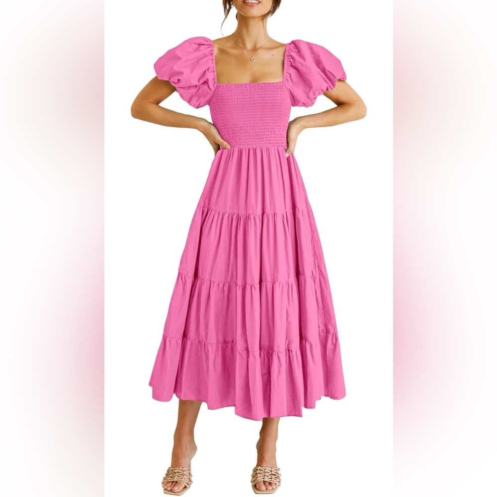 Amazon Pink Puff Maxi Dress